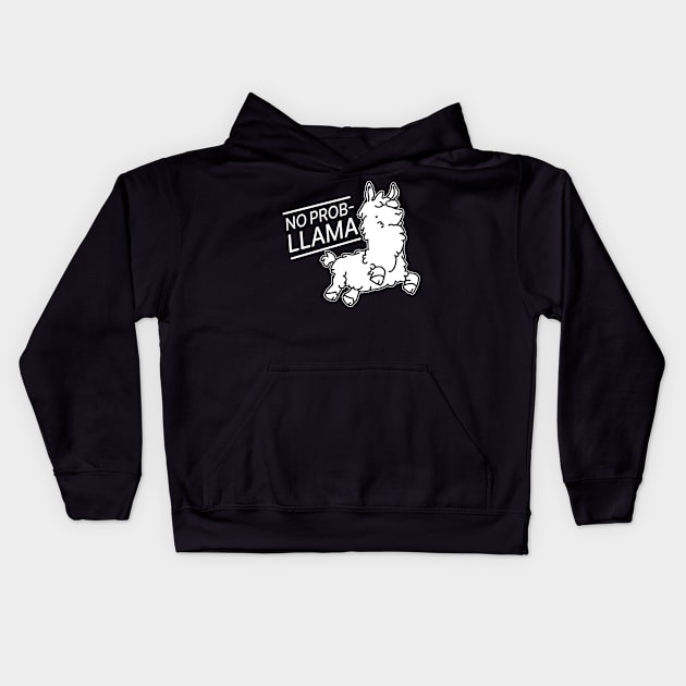 No Problem Llama on Dark Colors Kids Hoodie by mnstrs